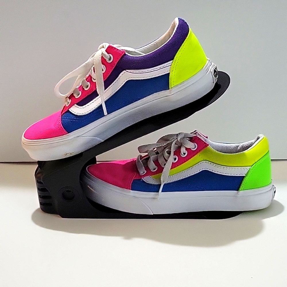 Vans Old Skool Color Block Size 3 Kids Skate Shoes Neon Multicolor